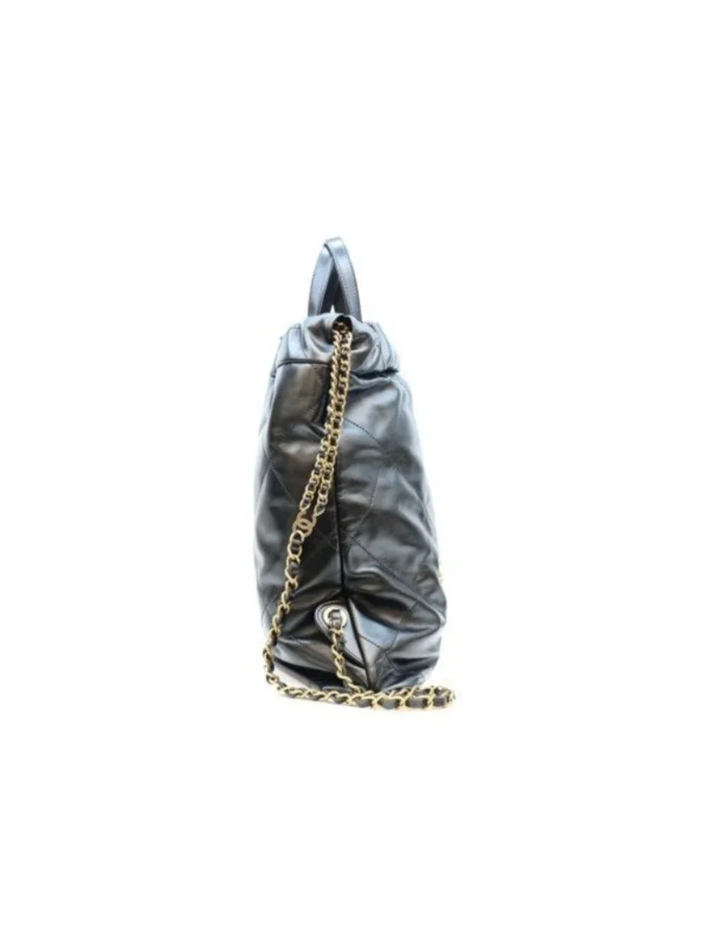 Chanel Black 22 Shiny Calf Small Backpack